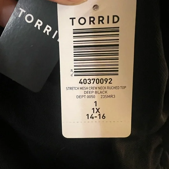 NWT Torrid Black Mesh Top - Picture 3 of 3